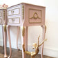 Dusky pink louis bedside cabinets