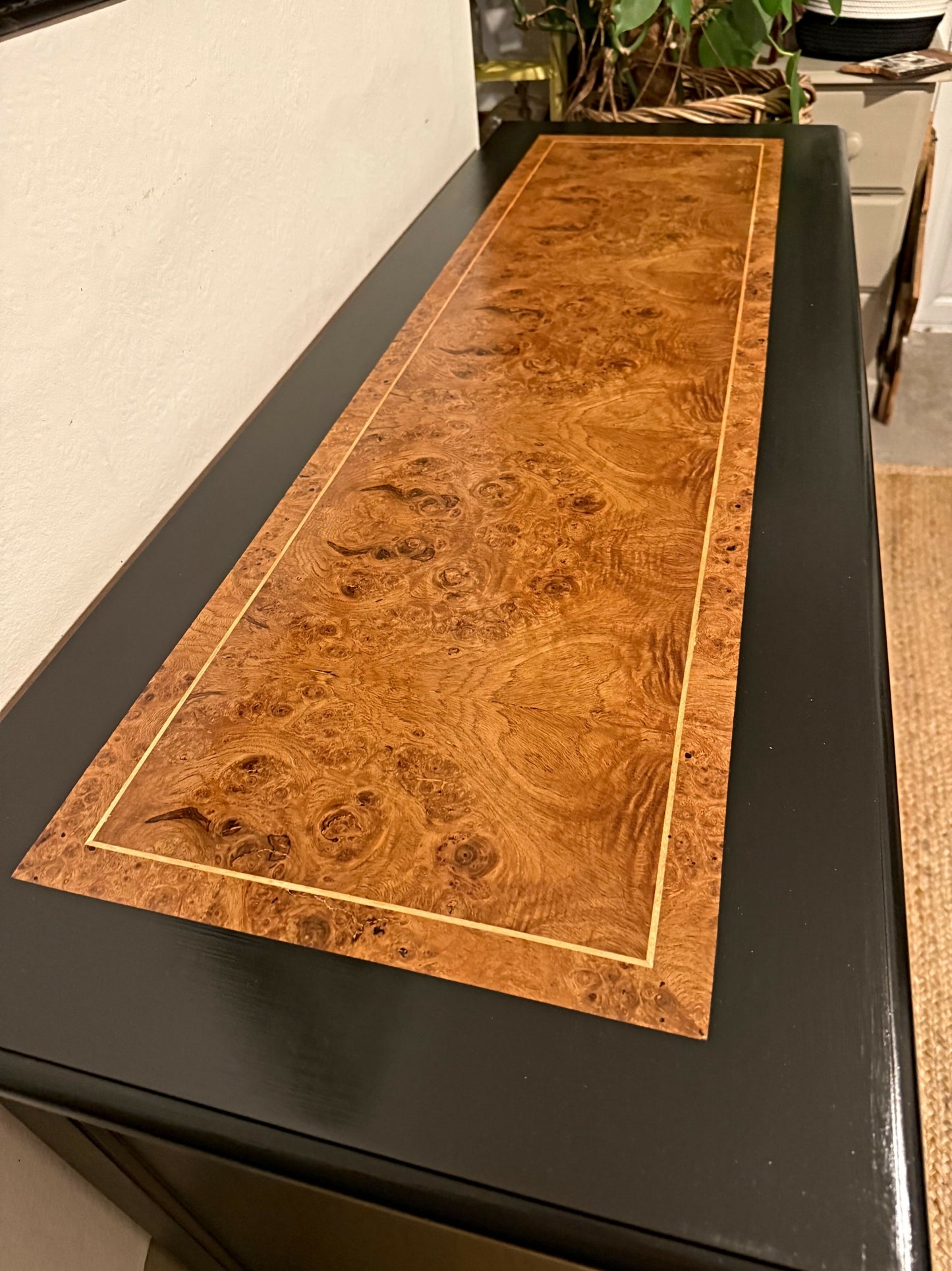 Newly refurbished sideboard solid wood black wood top