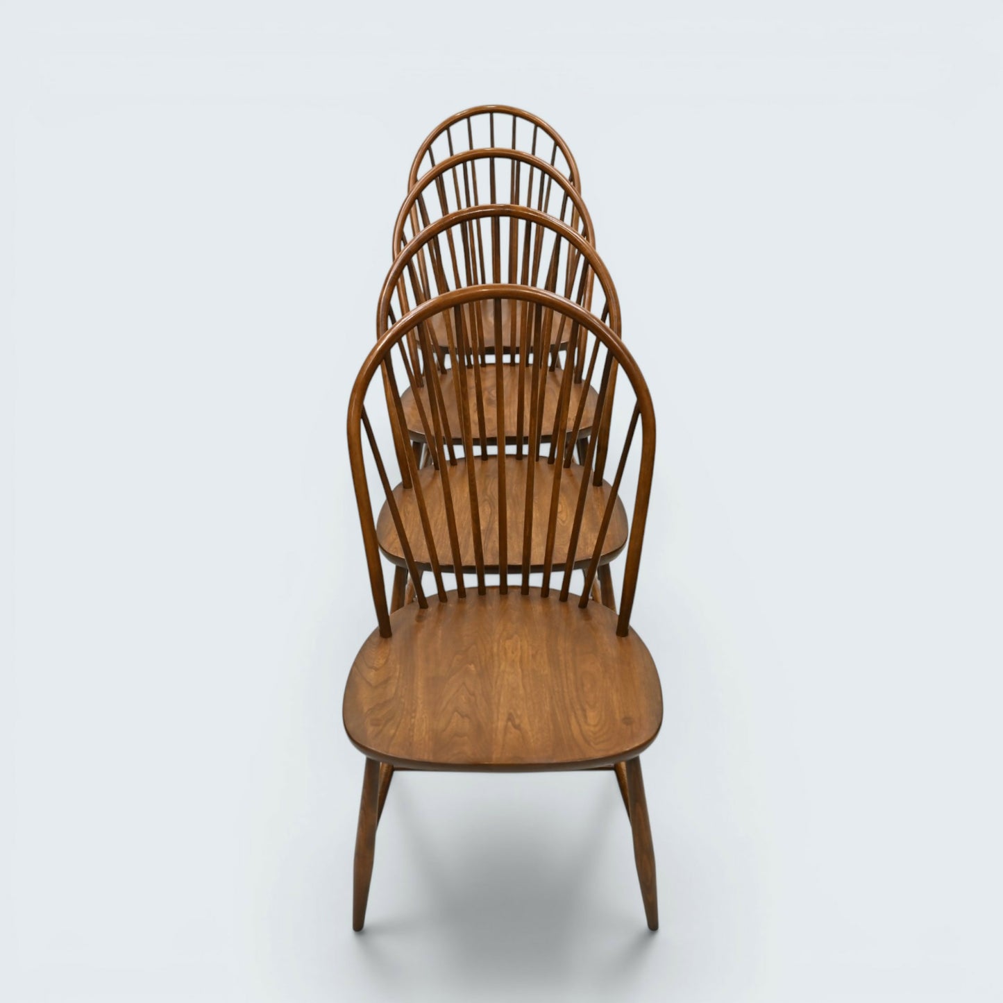 4 Ercol Dining Chairs Windsor Bow Back Vintage Retro Seating FREE UK Delivery