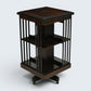 Edwardian Revolving Bookcase With 2 Tiers And Marquetry Decoration FREE Delivery