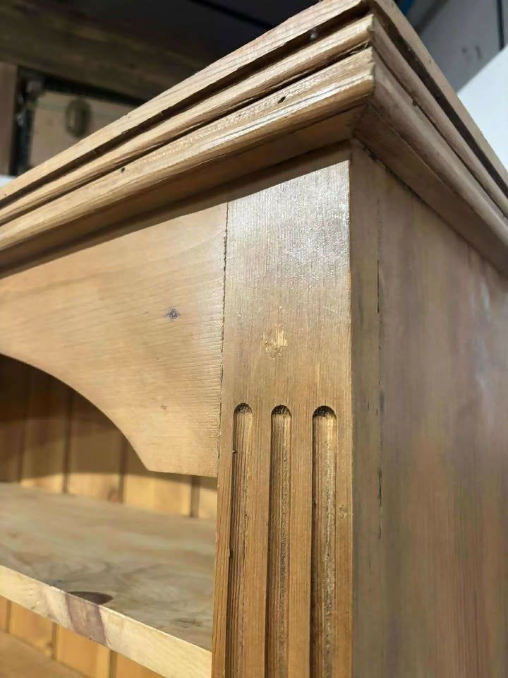 Large Contemporary Stripped Pine Open Bookcase