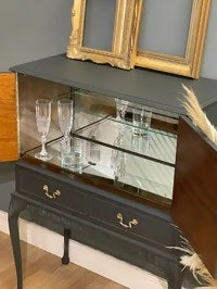 Dark grey drinks cocktail cabinet