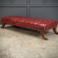 Large Red Buttoned Leather Footstool