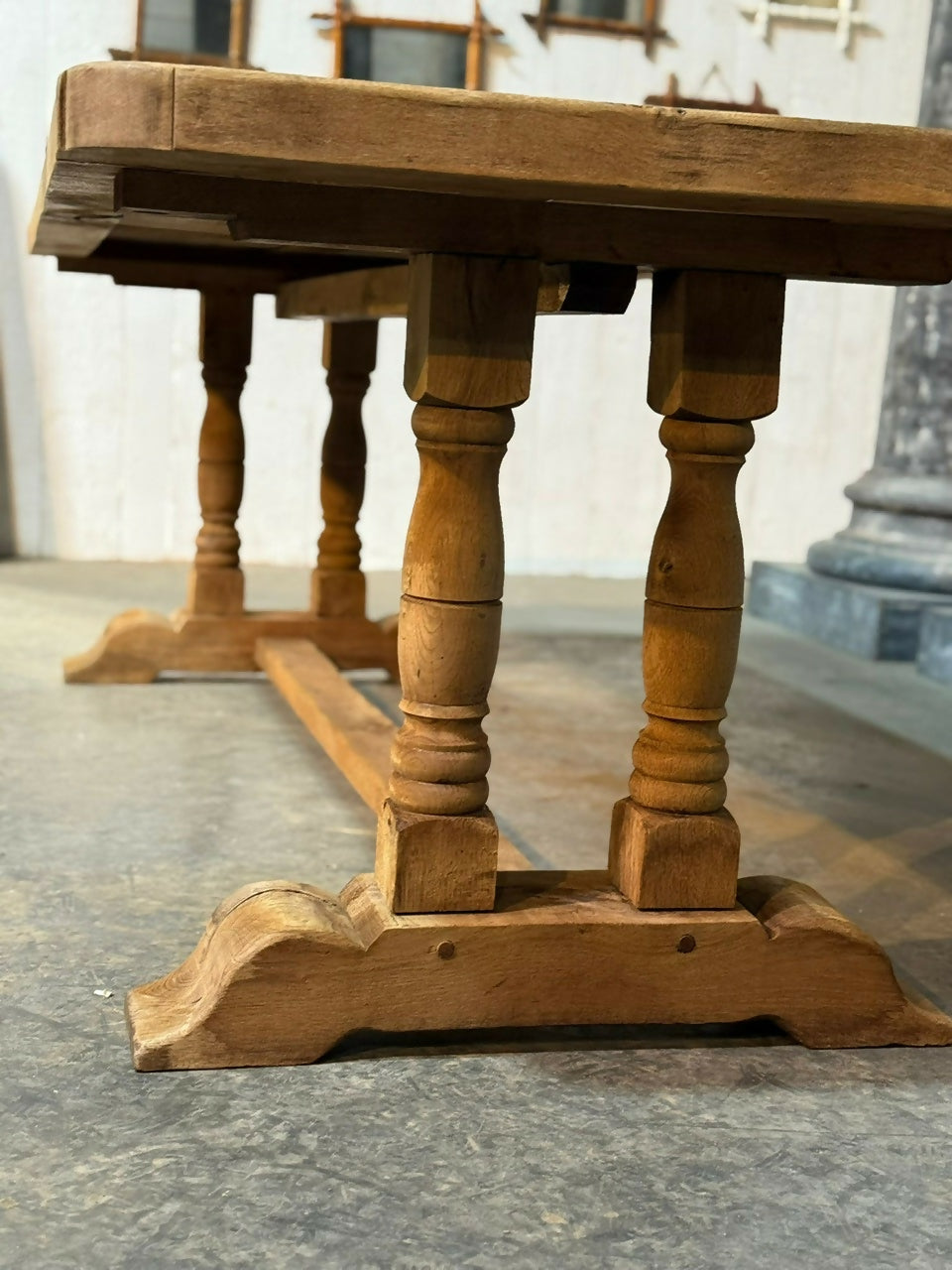 Deep French Oak Farmhouse Dining Table lovely top