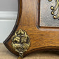 Coat Rack Vintage French Oak 6 Brass Hooks Wall Shelf Coat Hanger LOT 6552