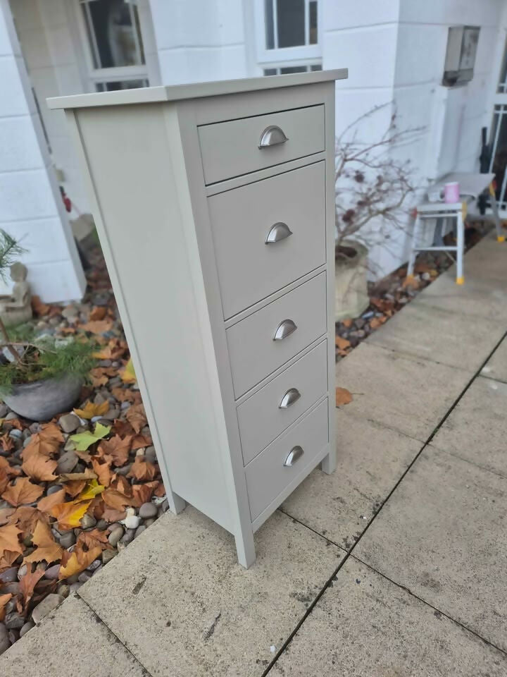 Stylish large Grey Tallboy Drawers