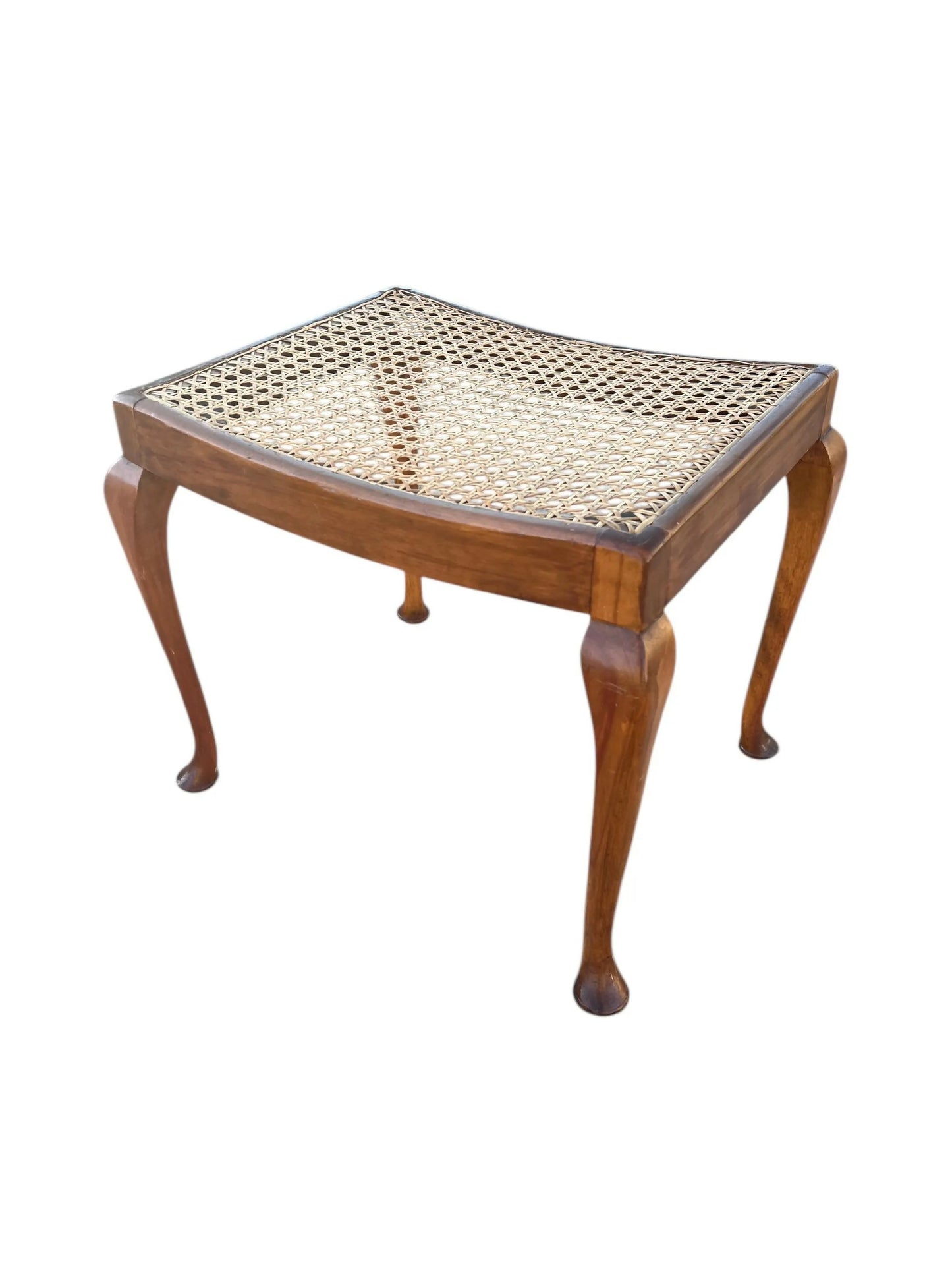 Queen Anne style Rattan foot stool
