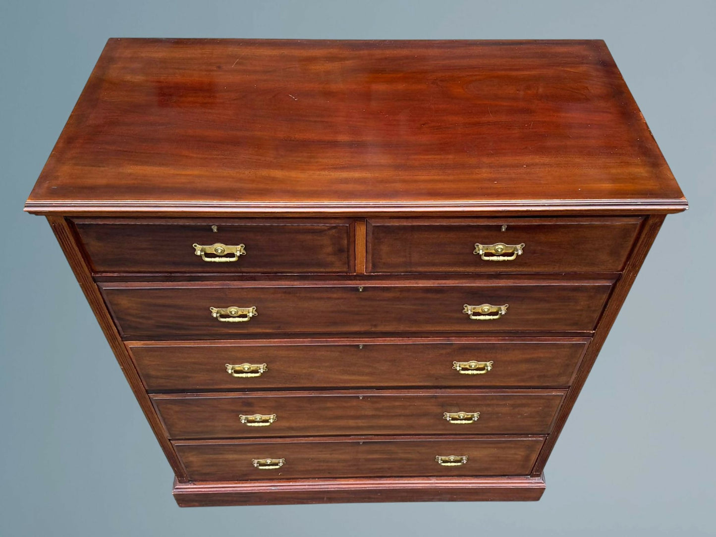 Large Edwardian Walnut Chest of Drawers