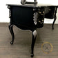Contemporary Black and Silver French Rococo Dressing Table With Mirror