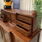 Shaw & Riley Hand Crafted Mahogany Sideboard Hutch Cabinet Yorkshire Critters Seahorse