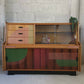 Sideboard stained glass design front view-orange otter