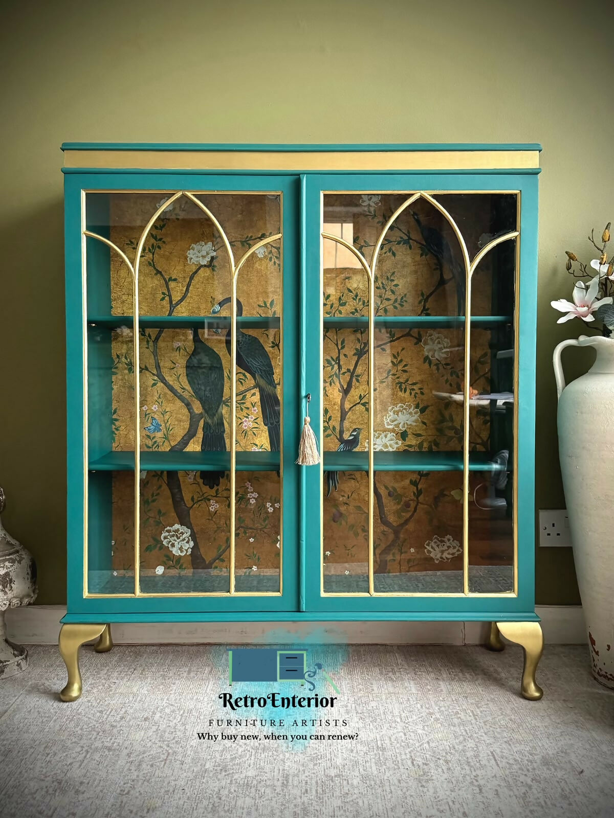 Vintage Peacock Drinks Cabinet – Hand-Finished Statement Furniture