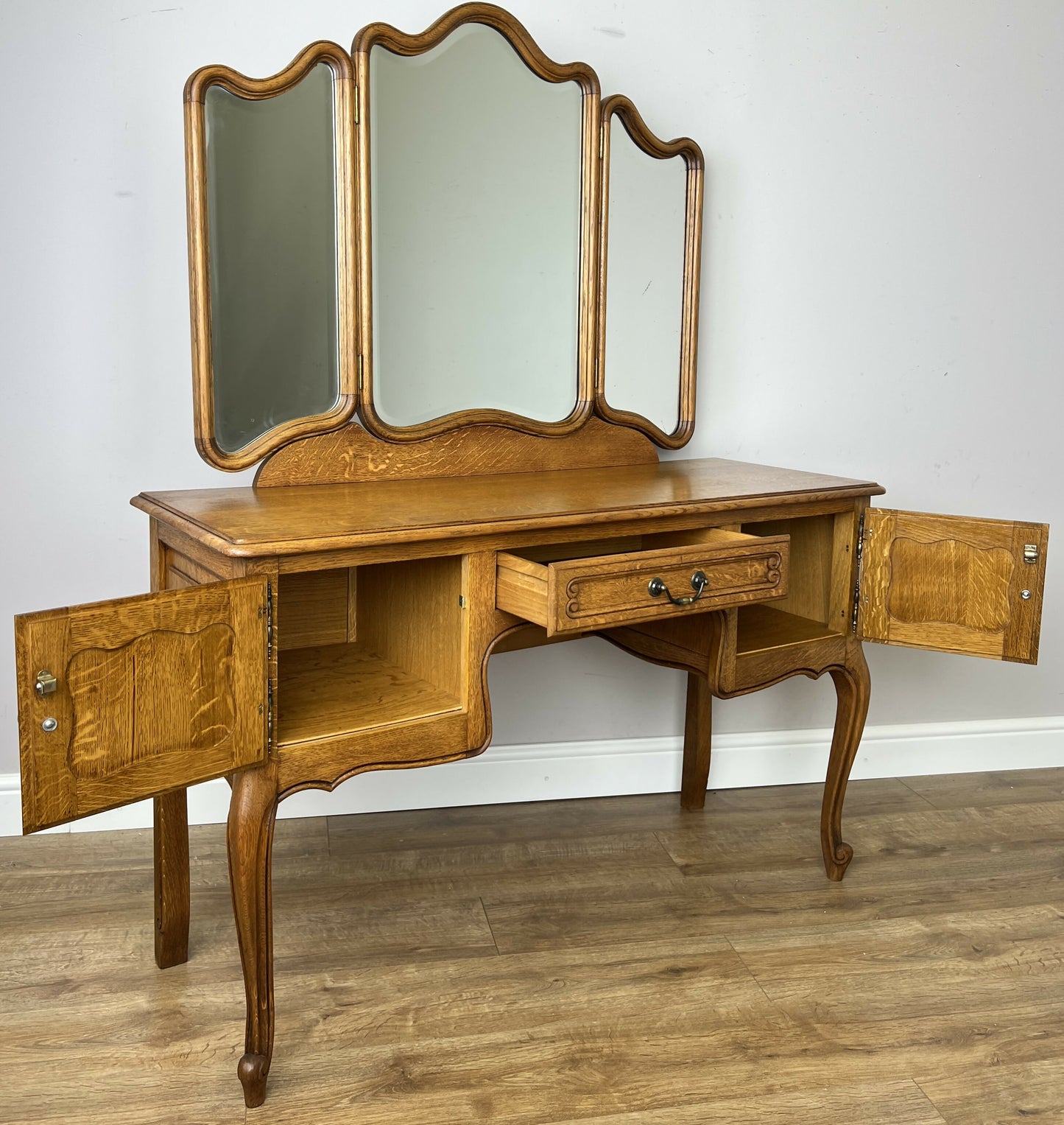 Dressing Table with Mirror Vintage French Oak Louis Vanity Table Makeup LOT 6320