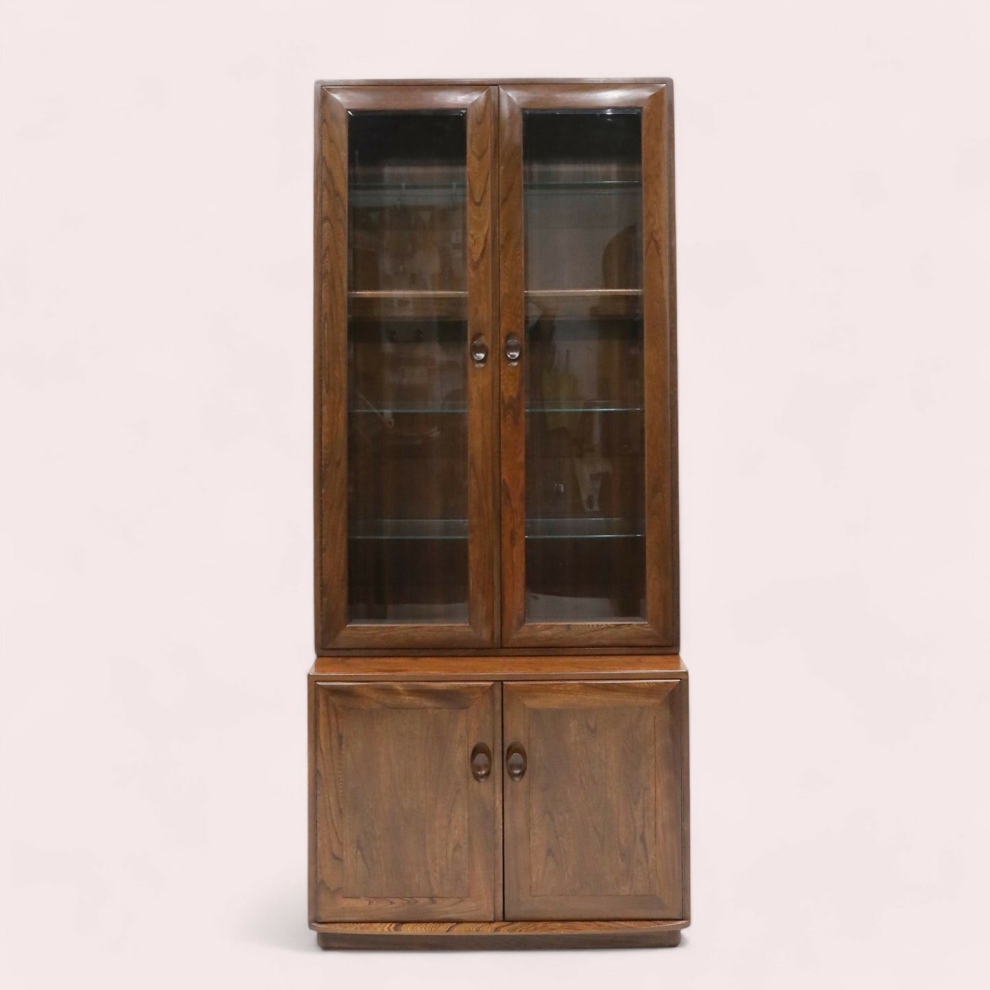 Ercol Tall Narrow Cupboard Display Cabinet Fruitwood Finish FREE UK* Delivery. SBR9628/0710D