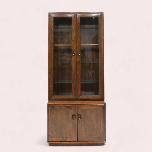 Ercol Tall Narrow Cupboard Display Cabinet Fruitwood Finish FREE UK* Delivery. SBR9628/0710D