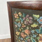 Vintage oak Framed Floral Tapestry Fire Screen