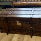 Chestnut Bridle Leather Coffee Table - Luxury Handmade English - Belted - hand Dyed