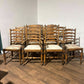 Set of Twelve Oak Yorkshire Style Ladderback Dining Chairs