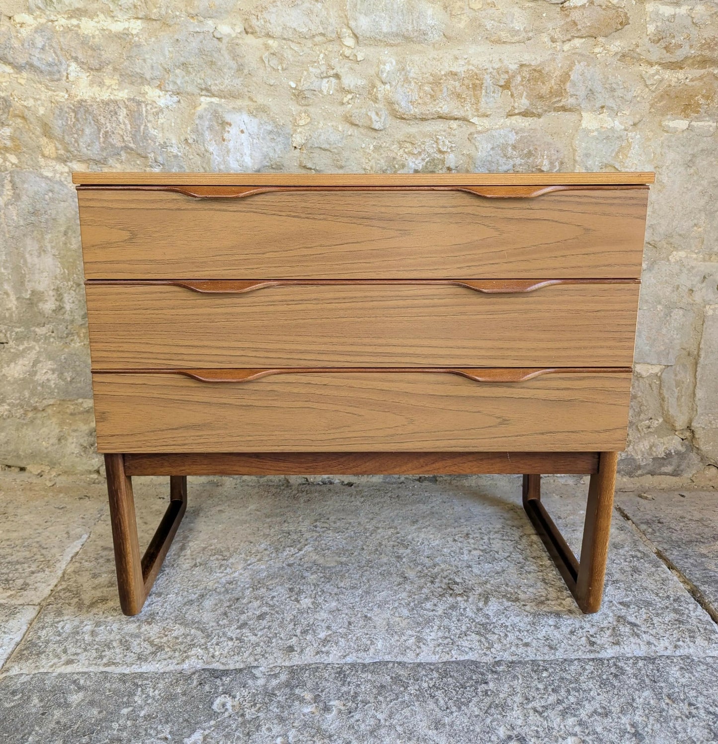 Mid Century Compact Chest of Drawers by Europa - Teak Finish - SKU 125