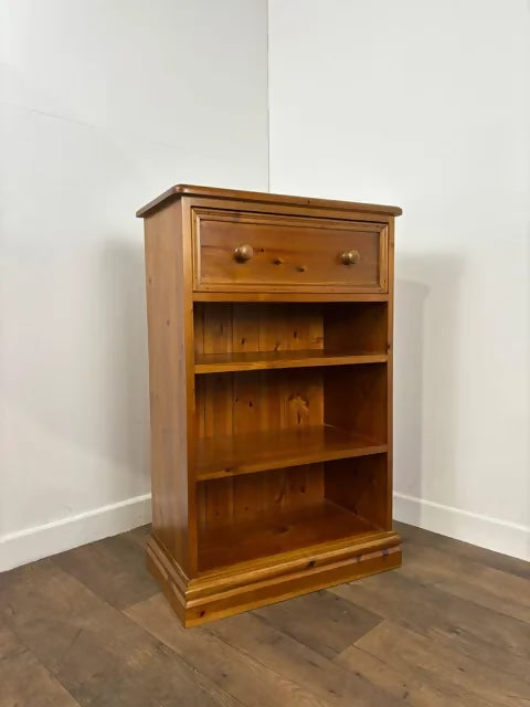 Contemporary Pine Bookcase With Drawer