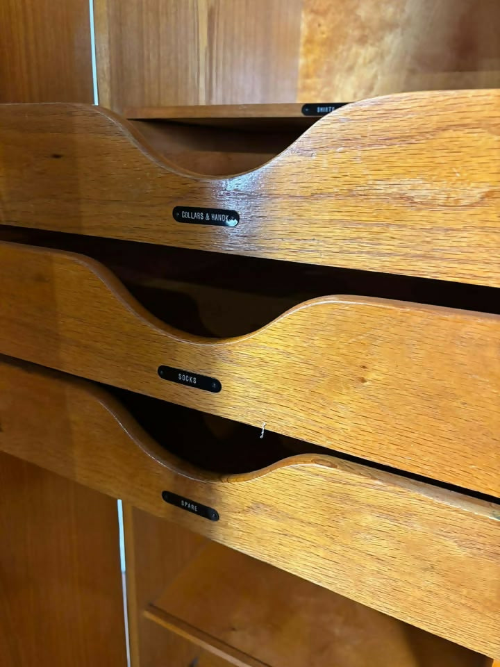 Vintage 1950's Oak Gents Wardrobe