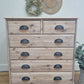 Rustic pine chest of drawers with bobbin detailing