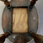 Vintage Oak Stool Rustic Wooden Footstool Turned Legs Aged Patina