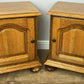Pair of Bedside Tables Vintage French Style Nightstands Carved Cabinets LOT 6215