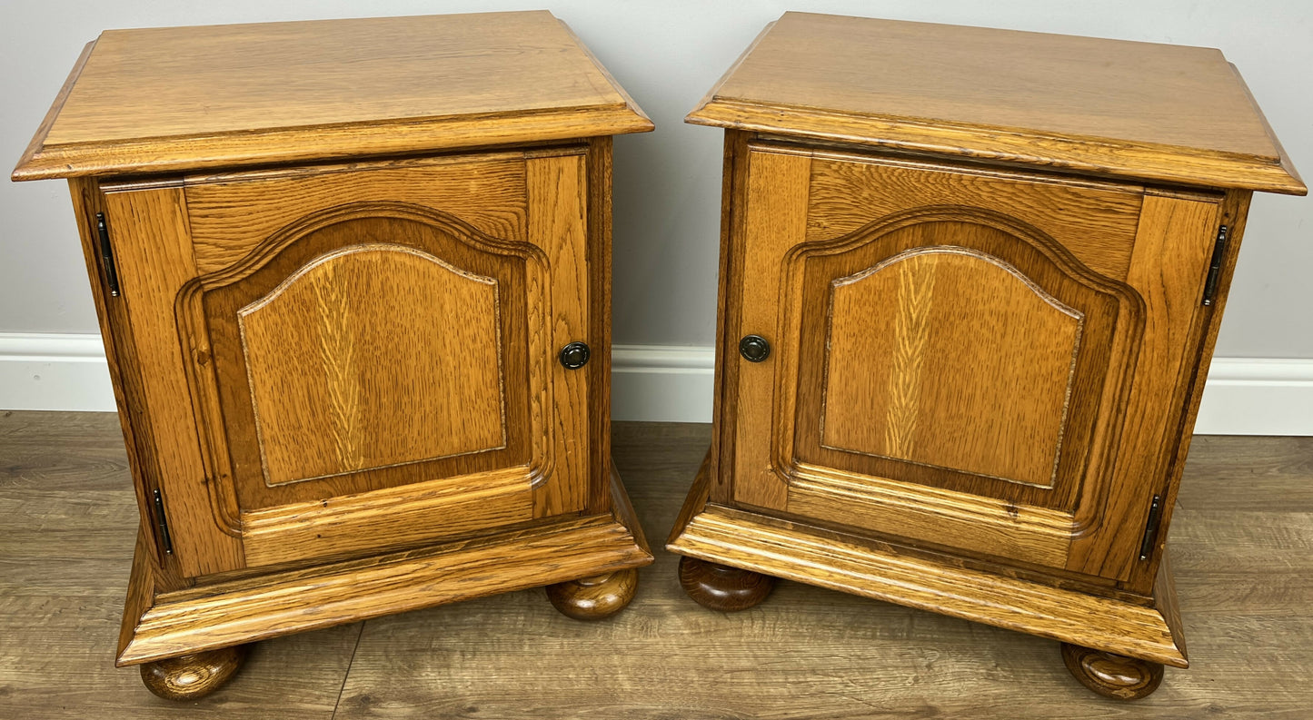 Pair of Bedside Tables Vintage French Style Nightstands Carved Cabinets LOT 6215