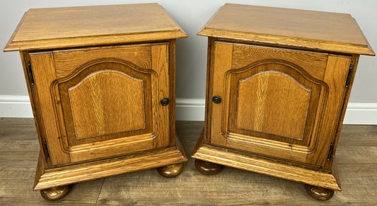 Pair of Bedside Tables Vintage French Style Nightstands Carved Cabinets LOT 6215