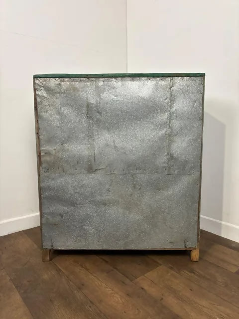 Reclaimed Indian Wood Rustic Green Distressed Cupboard