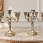 Pair of Candelabras Vintage French Style Metal Five Arm Candle Holders LOT 6485