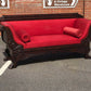 Vintage Victorian 3 Seater Mahogany Sofa With Curved Ends, Lions Paw Feet. Stunning!!