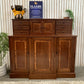 Shaw & Riley Hand Crafted Mahogany Sideboard Hutch Cabinet Yorkshire Critters Seahorse