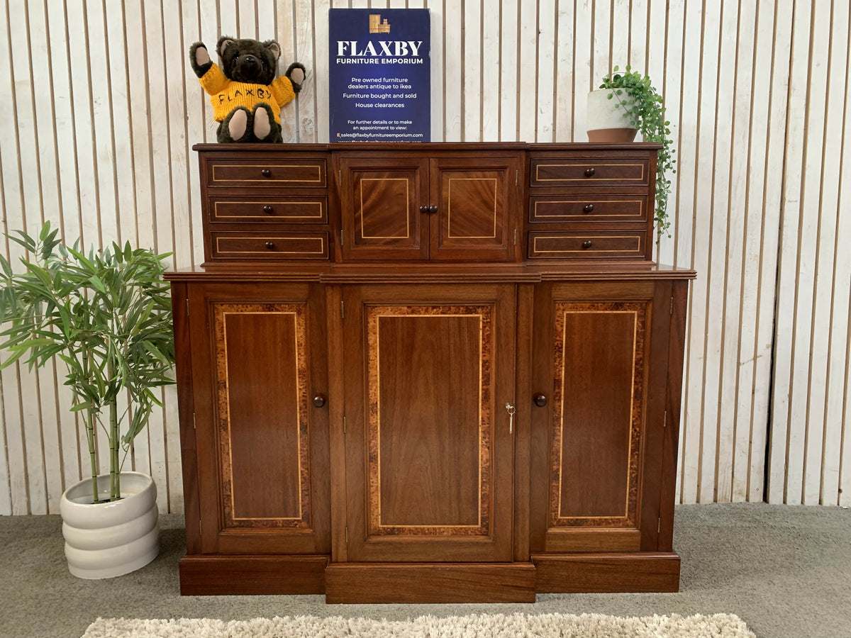 Shaw & Riley Hand Crafted Mahogany Sideboard Hutch Cabinet Yorkshire Critters Seahorse