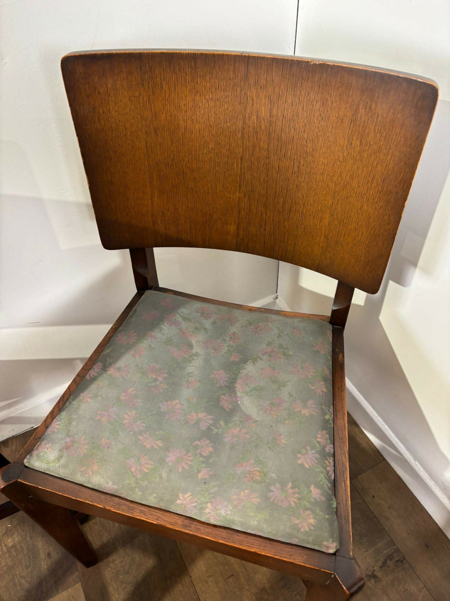 Vintage Oak Set Of Six Dining Chairs