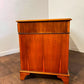 Reproduction Yew Wood Pedestal Desk with Green Leather