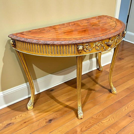A Mahogany and Gilt Decorated Console Table in The Adams Style