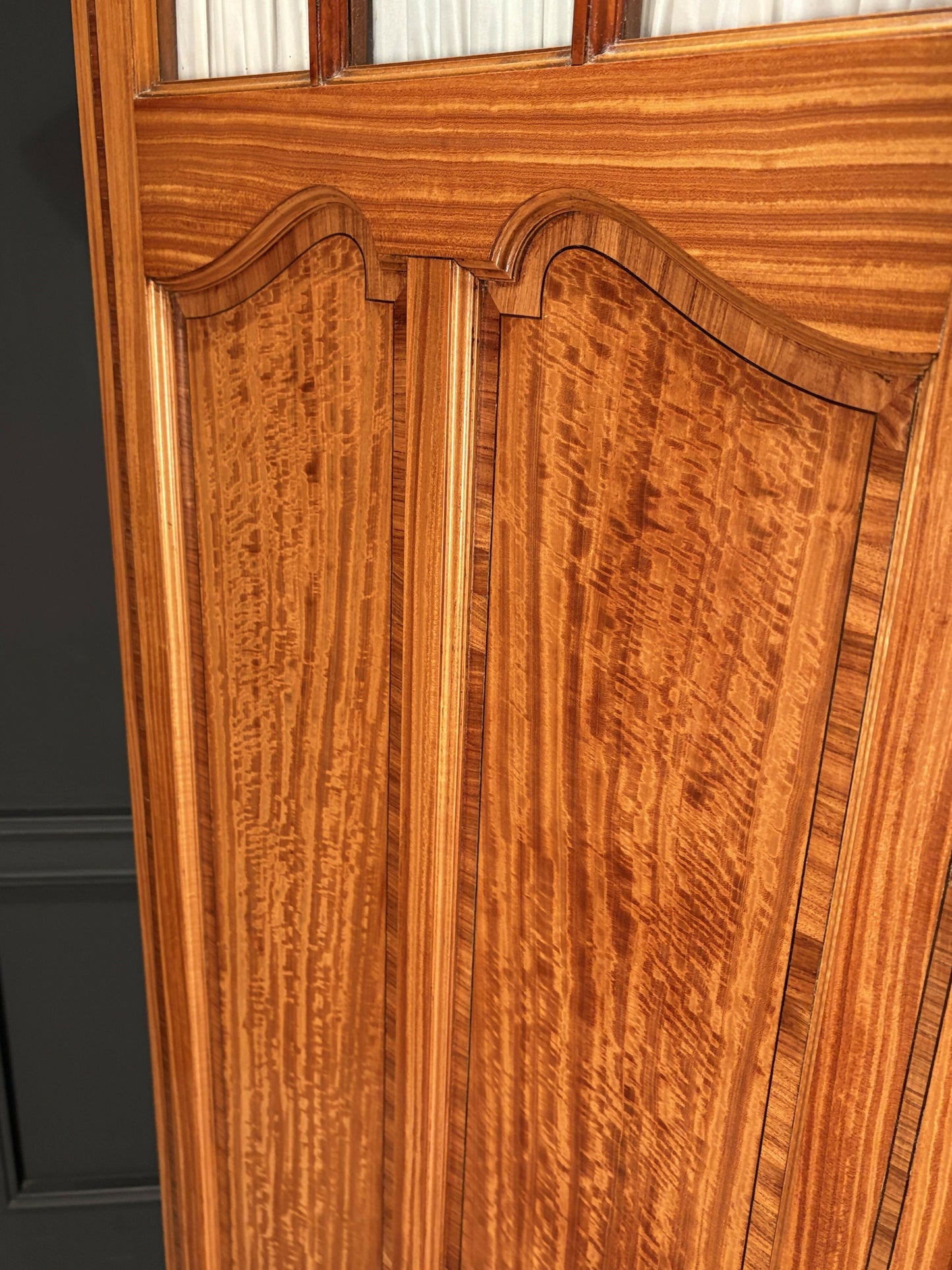 Edwardian Satinwood Vintage Triple Wardrobe