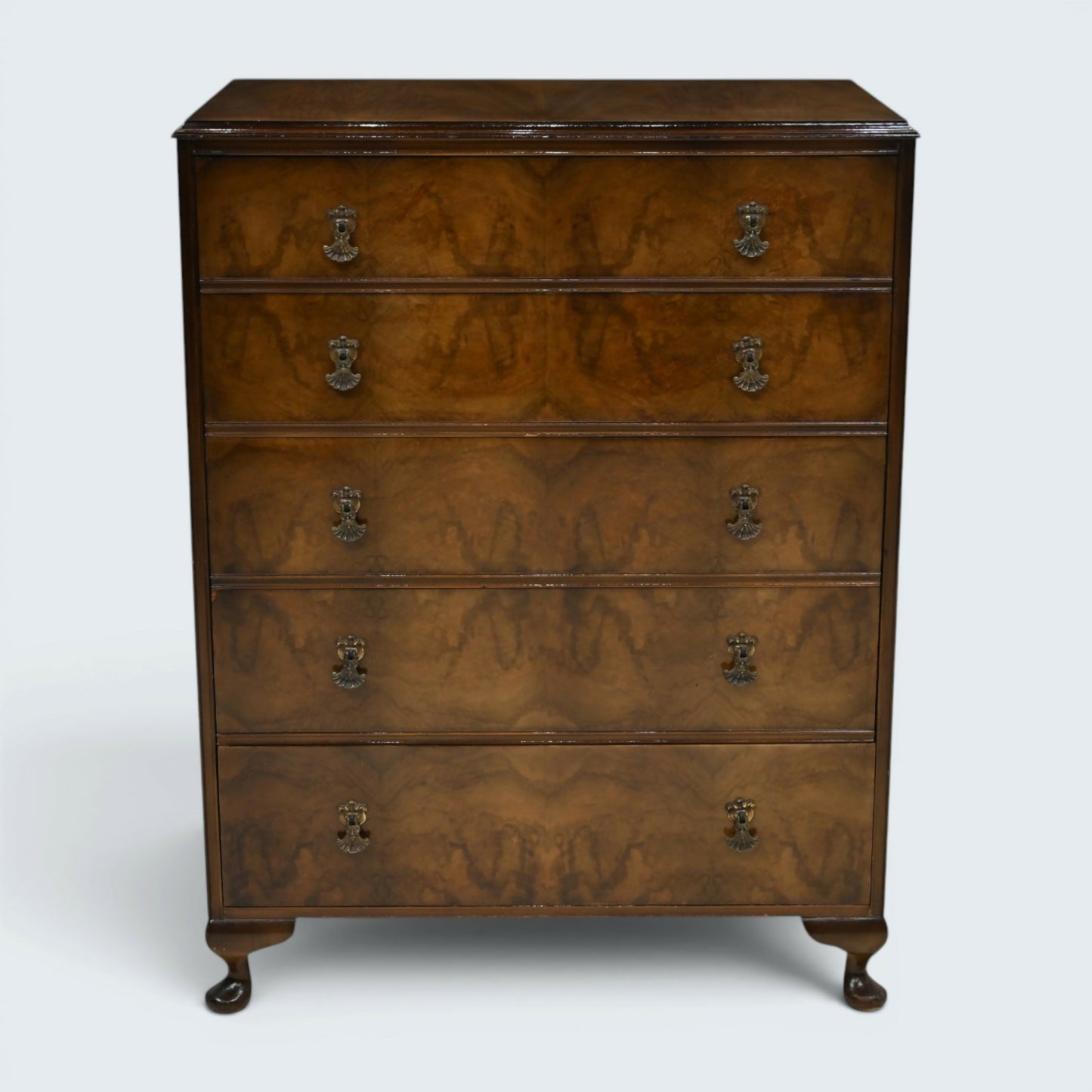 Chest of 9 Drawers Queen Anne Style Legs F. Wrighton & Sons FREE UK Delivery