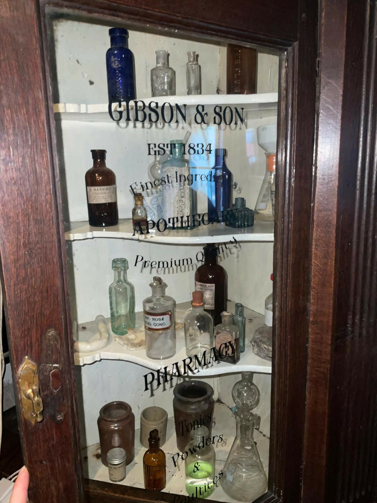 Antique Corner Apothecary Cabinet