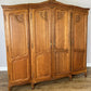 Wardrobe Vintage French Louis XVI Style Oak Four Door Carved Armoire LOT 6399