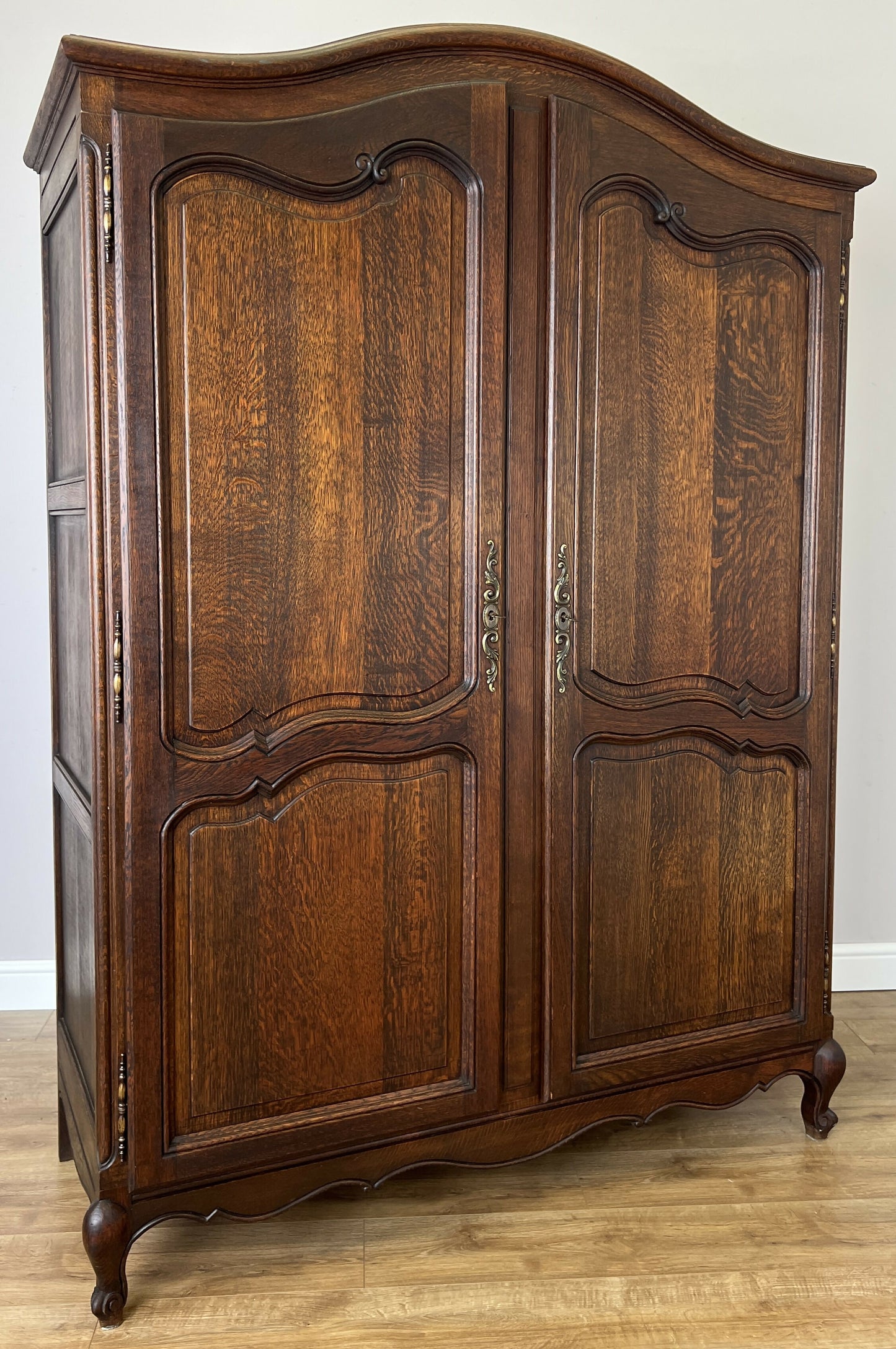 Wardrobe Antique French Louis XVI Style Oak Two Door Carved Armoire LOT 6465