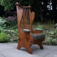 A RUPERT / NIGEL GRIFFITHS CARVED OAK DERBYSHIRE WING BACK LEATHER / ARMCHAIR