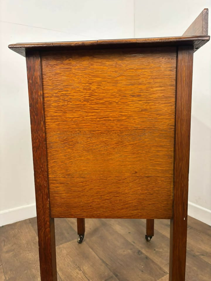 Vintage Oak Two Drawer Chest on Castors