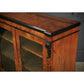 Vintage Victorian Glazed Figured Walnut Bookcase Display Cabinet