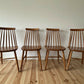 Vintage Set of 4 Mid Century Ercol Style Dining Chairs Stick Back Beech Chairs