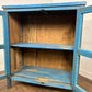 Rustic Reclaimed Wood Indian Blue Display Cabinet