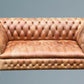 English Fully Buttoned Leather Chesterfield Sofa