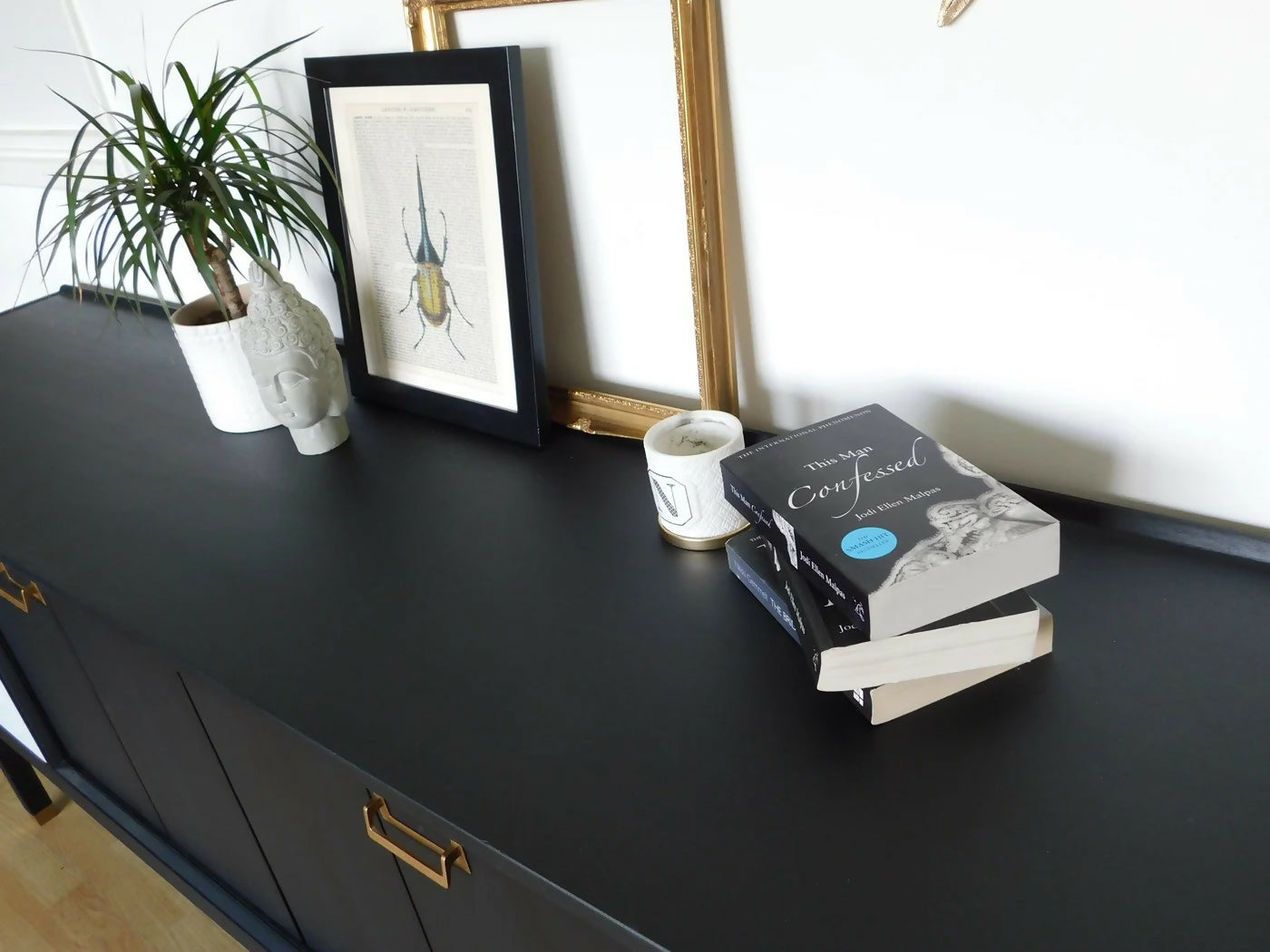 Black, gold & marble G plan retro sideboard